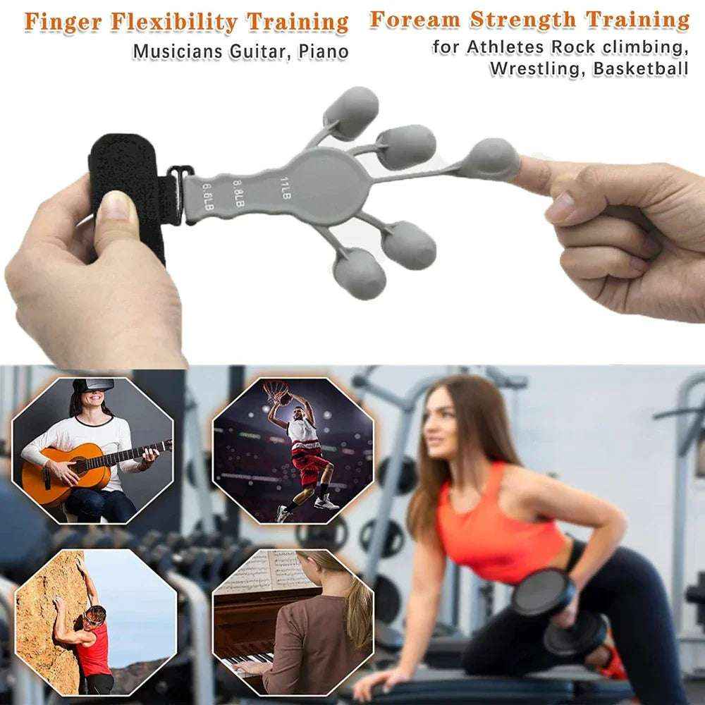 Finger Strengthener for Guitar - 6 Resistance Levels Finger Gripper for Rehab Training