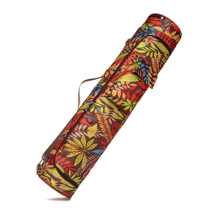 Waterproof Printed Yoga Mat Bag for Men & Women, Fitness Sports Backpack for 61-66cm Mats
