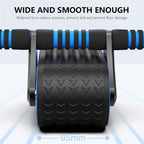 Double Wheel Ab Roller for Home Gym - Automatic Rebound Abdominal Workout Trainer for Men & Women