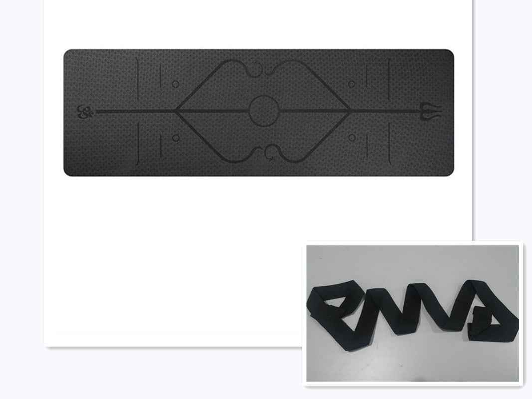 Waterproof Non-Slip TPE Yoga Mat with Position Lines for Beginners