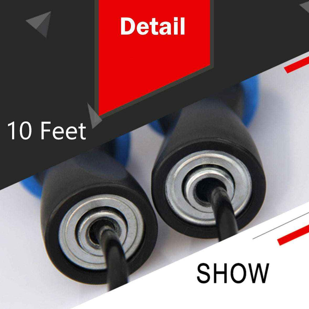 Adjustable Skipping Rope with Bearings - 10ft Tangle-Free Speed Jump Rope for Fitness