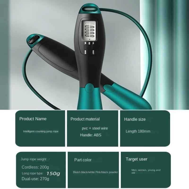 Digital Cordless Jump Rope with LCD Counter for Fitness & Weight Loss
