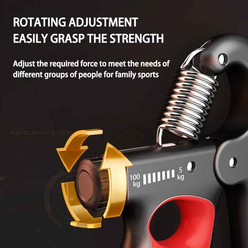 Adjustable Hand Grip Strengthener 5-100Kg with Smart Counter & Non-Slip Design
