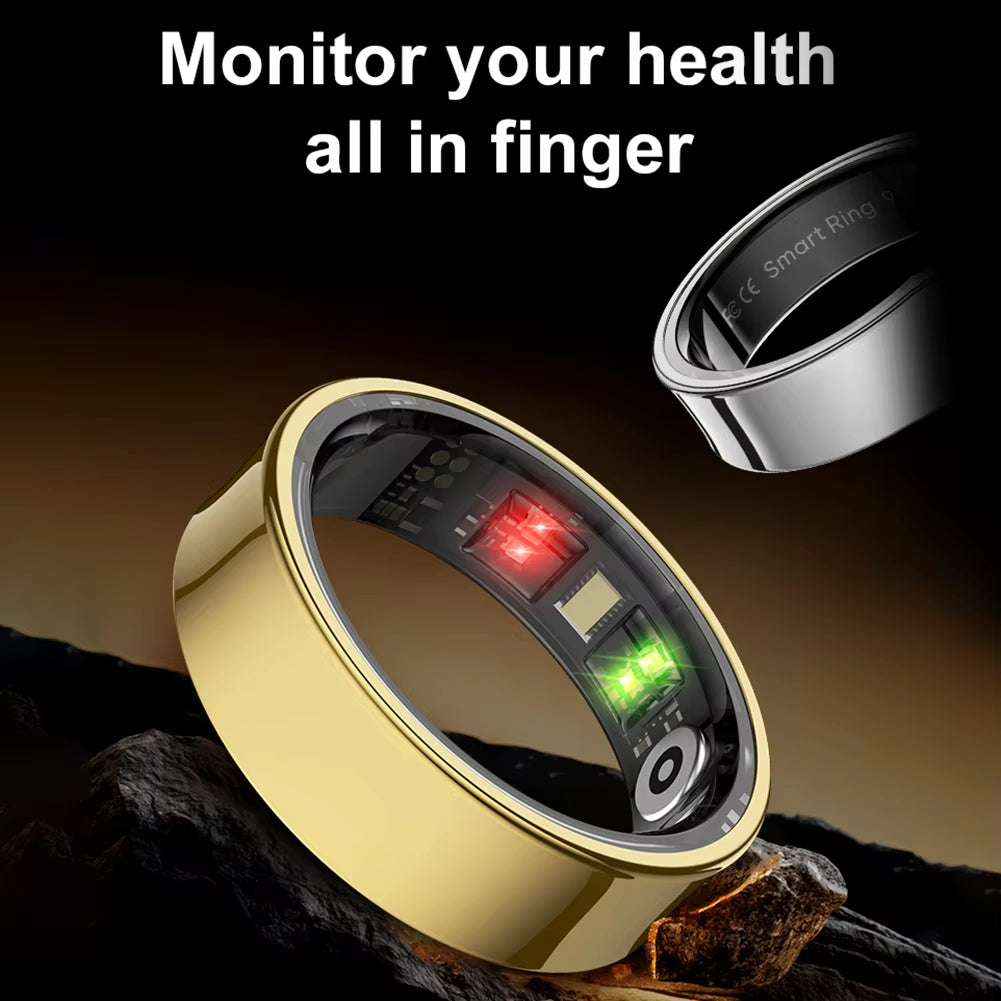 R09 Smart Ring for Heart Rate, Blood Oxygen, Sleep & Body Temperature Monitoring with Charging Case