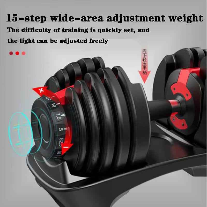 40kg/90lbs Adjustable Dumbbells Set with Quick Dial, Detachable Plates & Anti-Slip Grip