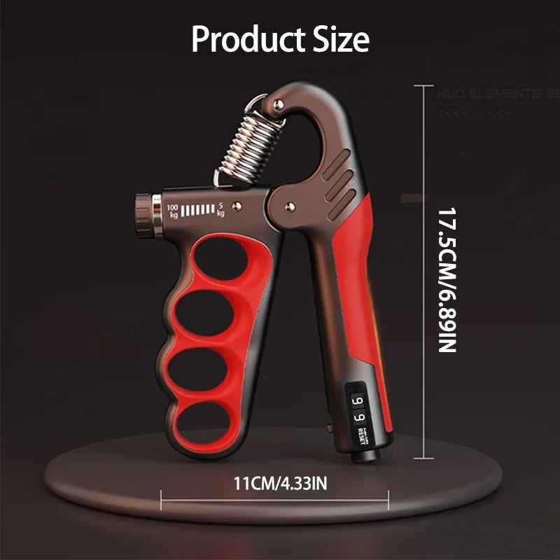 Adjustable Hand Grip Strengthener 5-100Kg with Smart Counter & Non-Slip Design