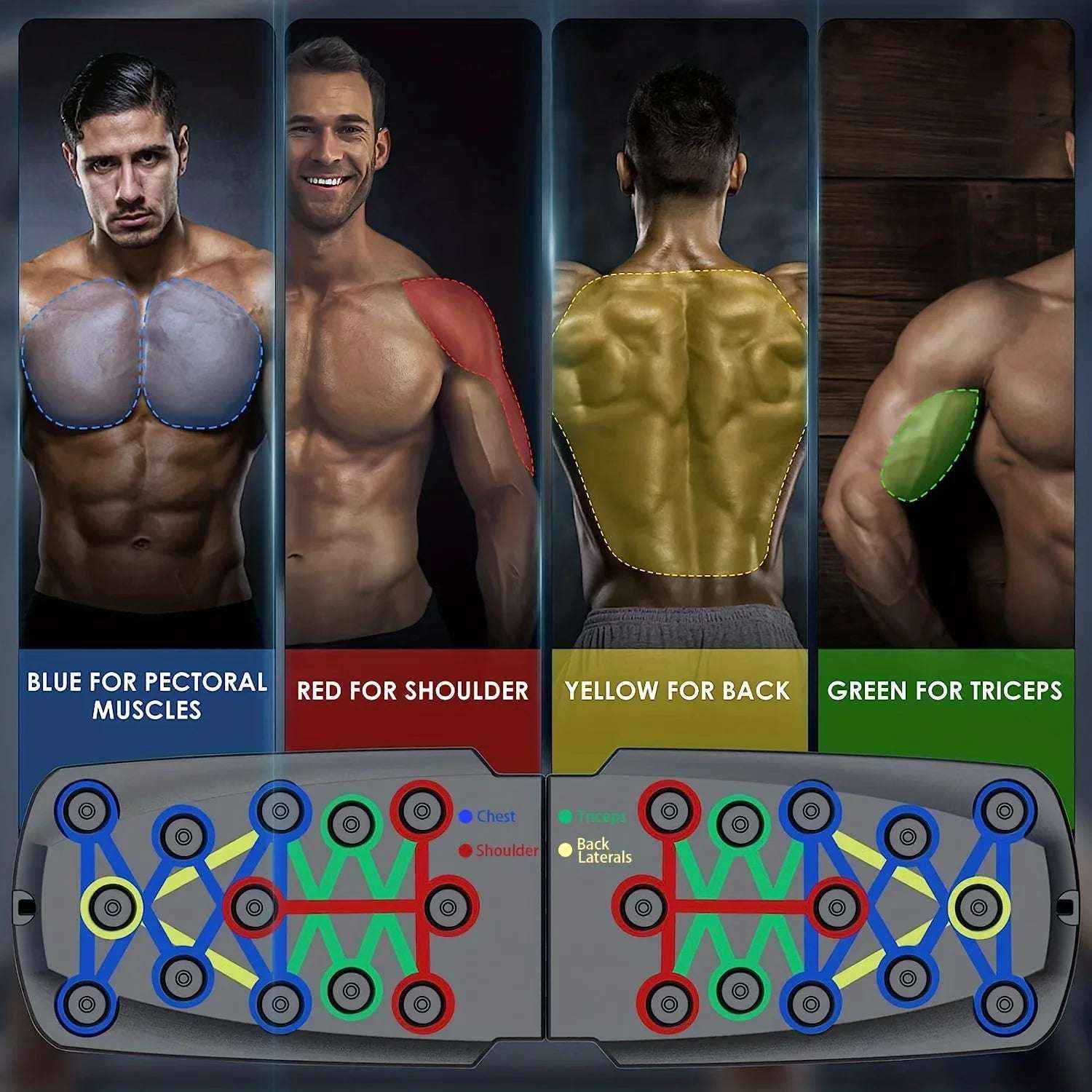 Home Workouts Multifunctional Folding Push-Up Board for Chest, Shoulders & Triceps