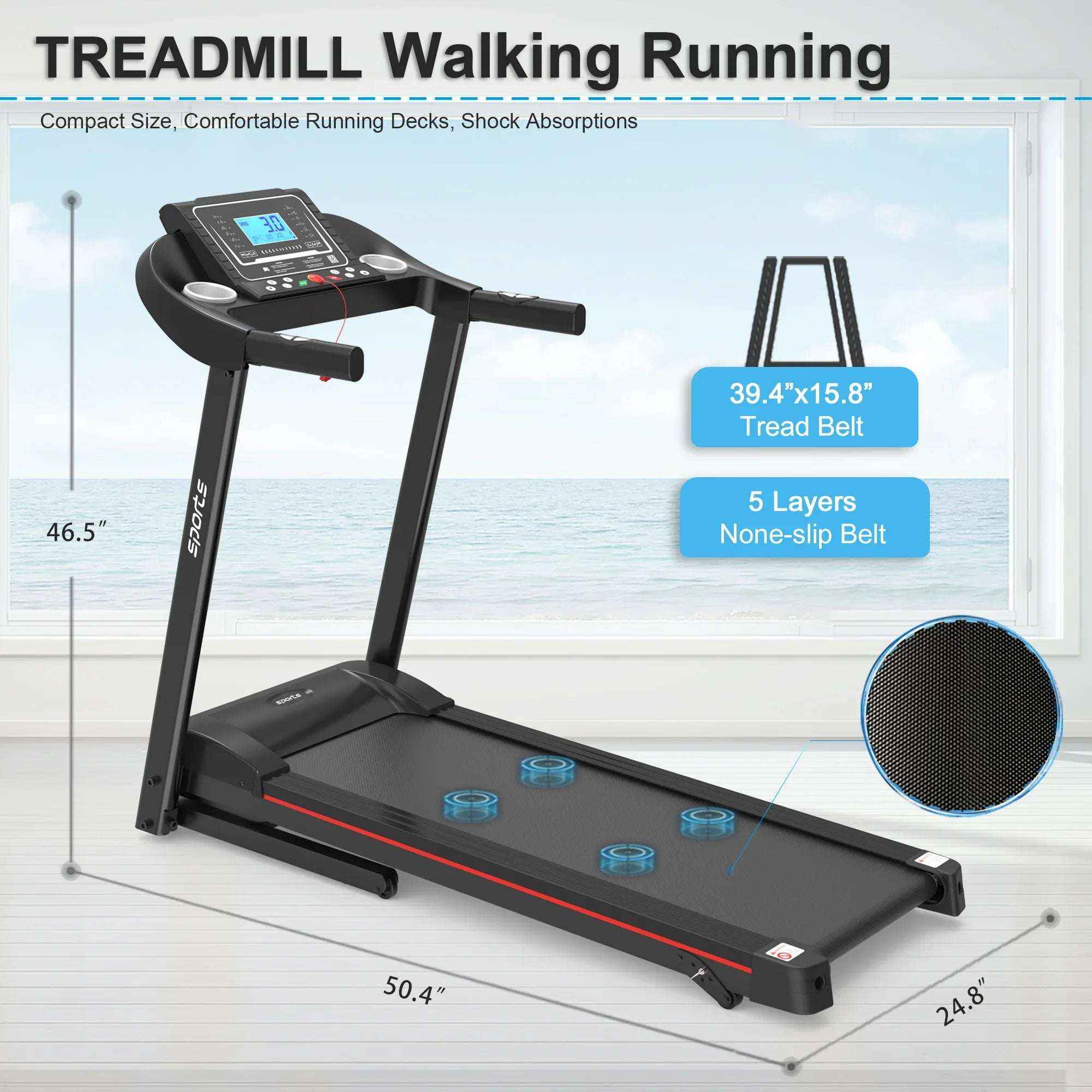 Fitshow App Foldable Treadmill with Incline, 2.5 HP Quiet Motor & Bluetooth for Home Workouts 2026