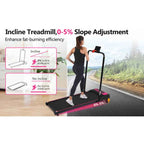 2-in-1 Folding Walking Pad Treadmill with Incline, 2.5HP Quiet Motor, 300 lbs Capacity, Remote & Armrest Control