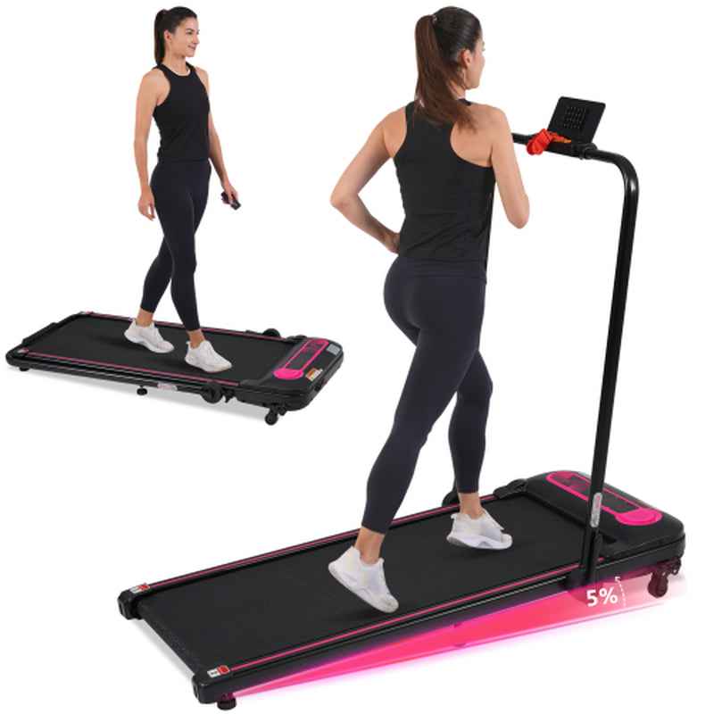 2-in-1 Folding Walking Pad Treadmill with Incline, 2.5HP Quiet Motor, 300 lbs Capacity, Remote & Armrest Control