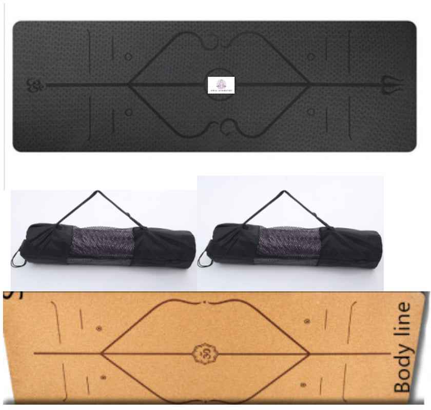 Waterproof Non-Slip TPE Yoga Mat with Position Lines for Beginners