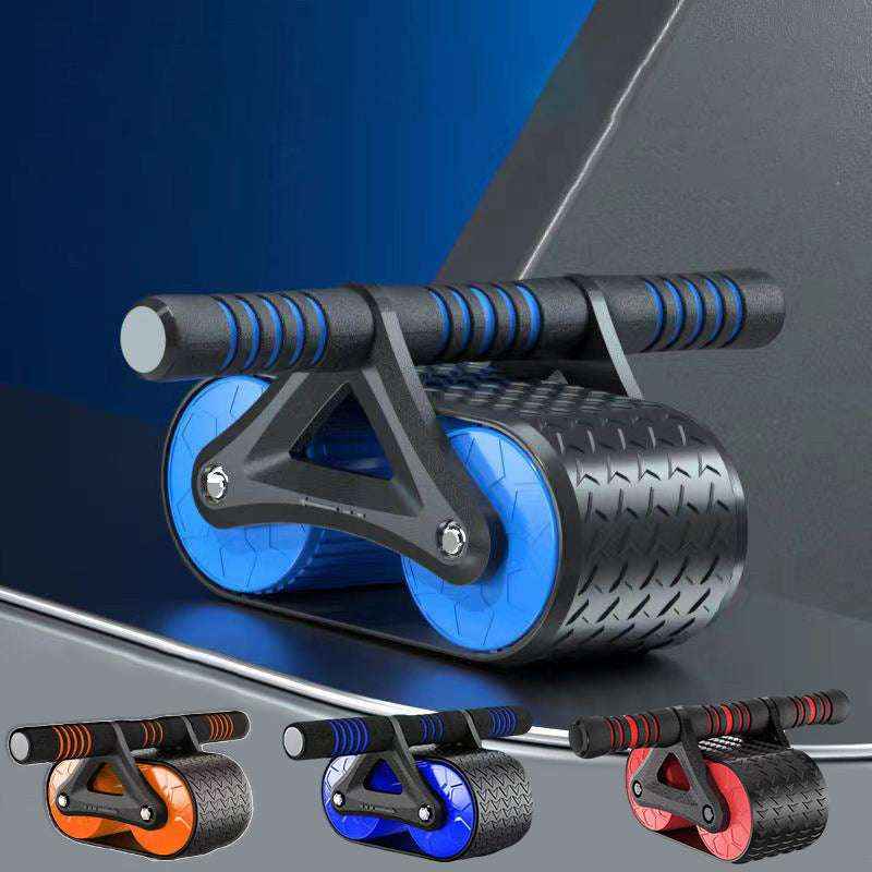 Double Wheel Ab Roller for Home Gym - Automatic Rebound Abdominal Workout Trainer for Men & Women