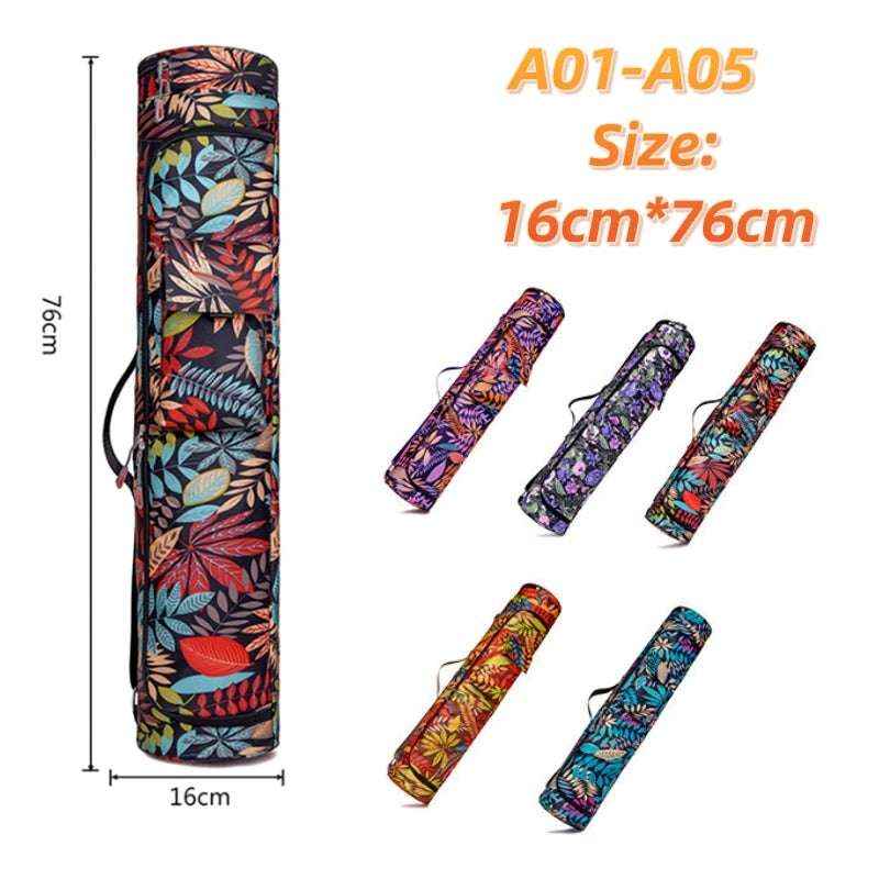 Waterproof Printed Yoga Mat Bag for Men & Women, Fitness Sports Backpack for 61-66cm Mats