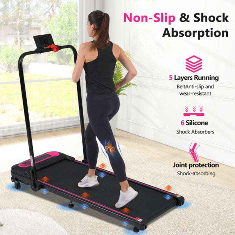 2-in-1 Folding Walking Pad Treadmill with Incline, 2.5HP Quiet Motor, 300 lbs Capacity, Remote & Armrest Control