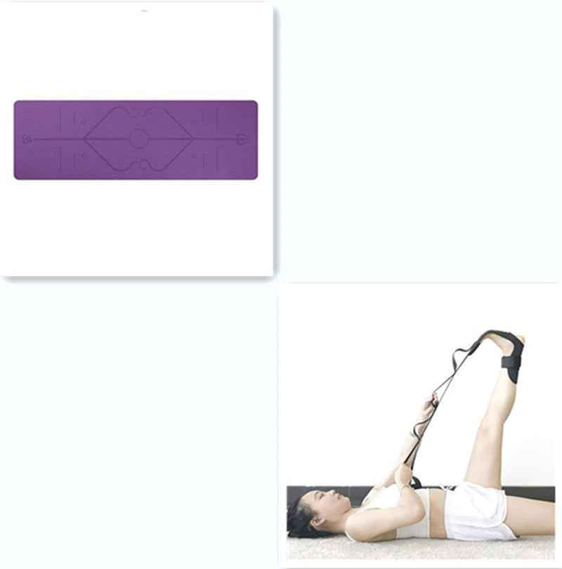 Waterproof Non-Slip TPE Yoga Mat with Position Lines for Beginners