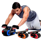Double Wheel Ab Roller for Home Gym - Automatic Rebound Abdominal Workout Trainer for Men & Women