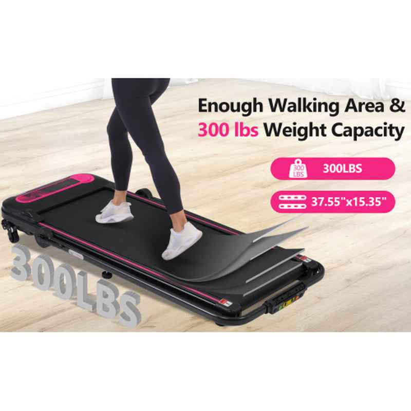 2-in-1 Folding Walking Pad Treadmill with Incline, 2.5HP Quiet Motor, 300 lbs Capacity, Remote & Armrest Control