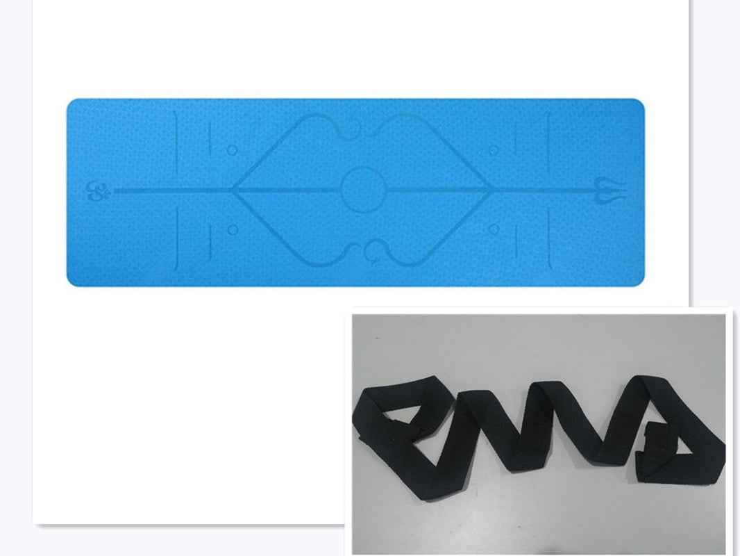 Waterproof Non-Slip TPE Yoga Mat with Position Lines for Beginners