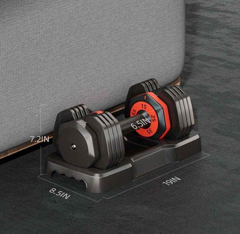 55LB Adjustable Dumbbell Set, 5-in-1 Free Weights for Home Gym, Fast Adjust Handle, Full-Body Workout for Men & Women