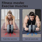 Fitness AB Roller Wheel with Smart Chip Display for Core & Abs Sculpting