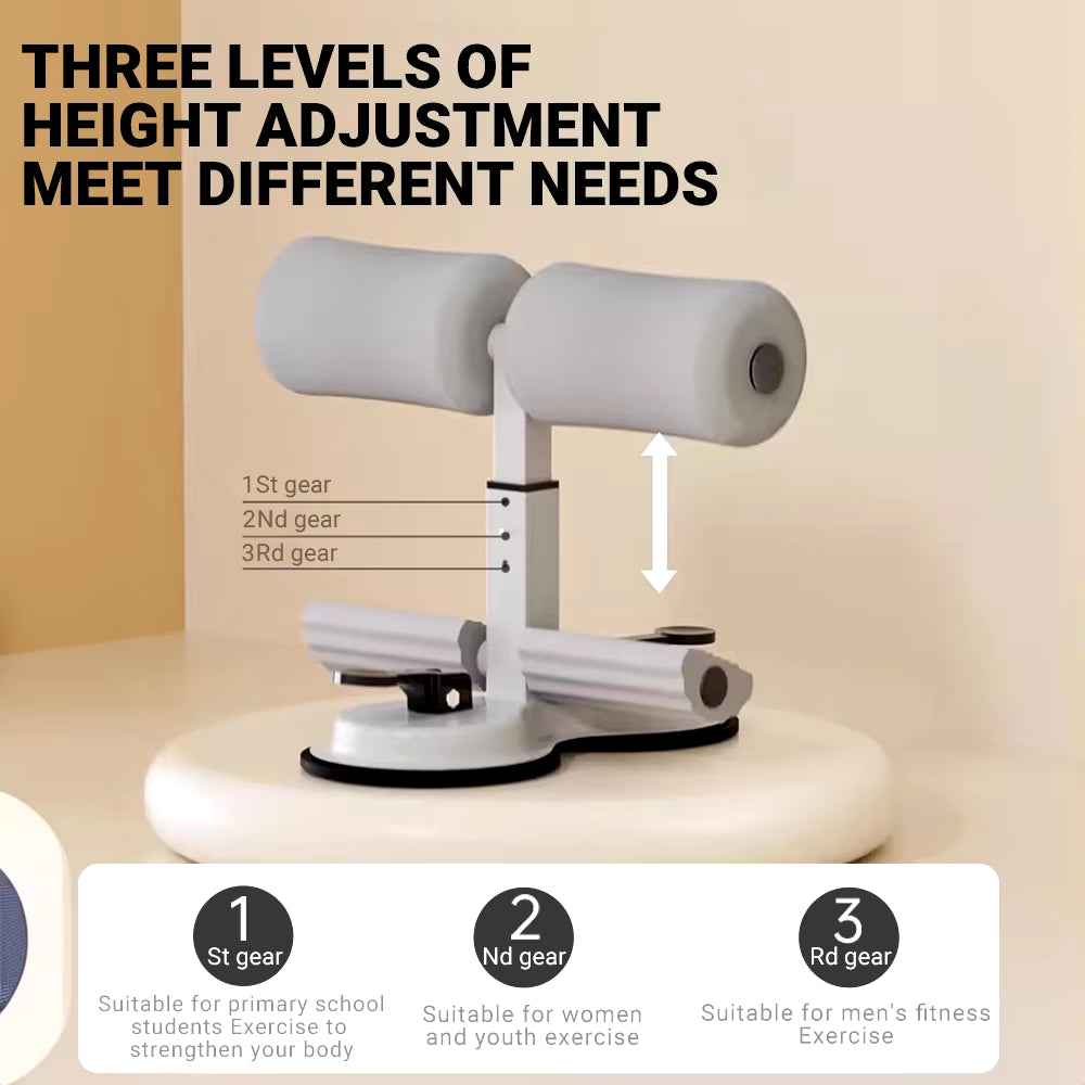 Portable Sit Up Bar with Suction Cup & Adjustable Height for Home Fitness