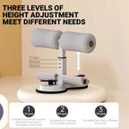 Portable Sit Up Bar with Suction Cup & Adjustable Height for Home Fitness