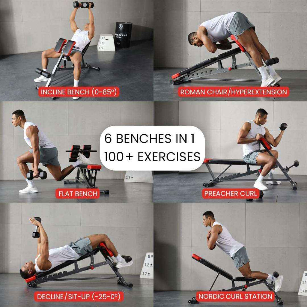 Adjustable FID Weight Bench 1000 lbs Multi-Functional for Full Body Workouts