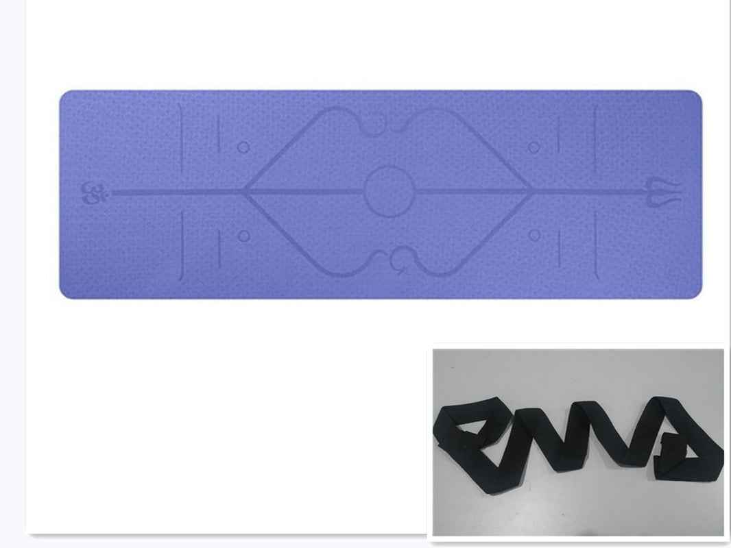Waterproof Non-Slip TPE Yoga Mat with Position Lines for Beginners