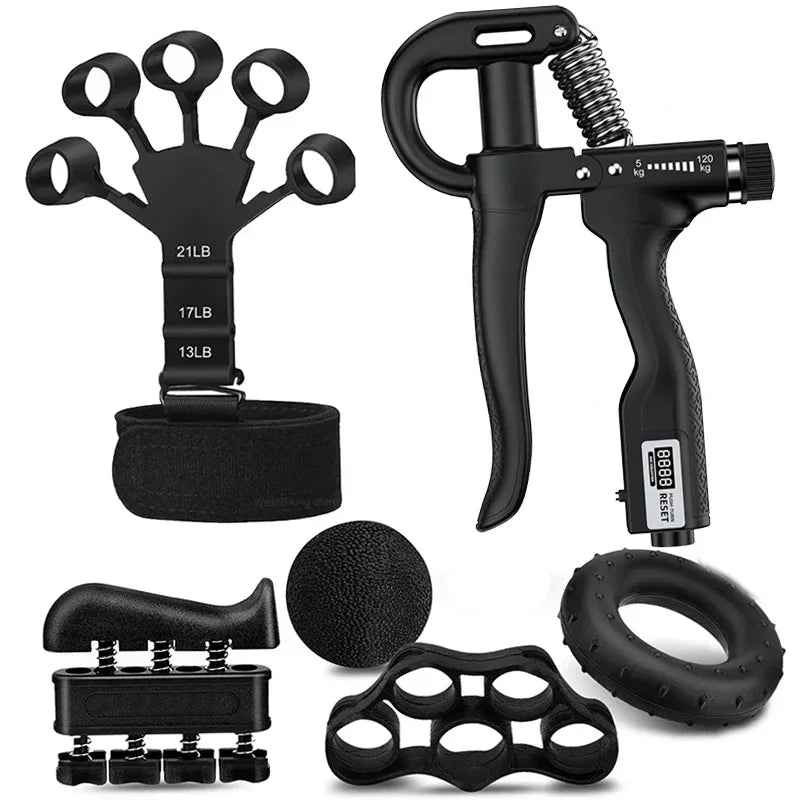 5-120Kg Adjustable Hand Grip Strengthener, Finger & Forearm Trainer for Fitness & Rehabilitation