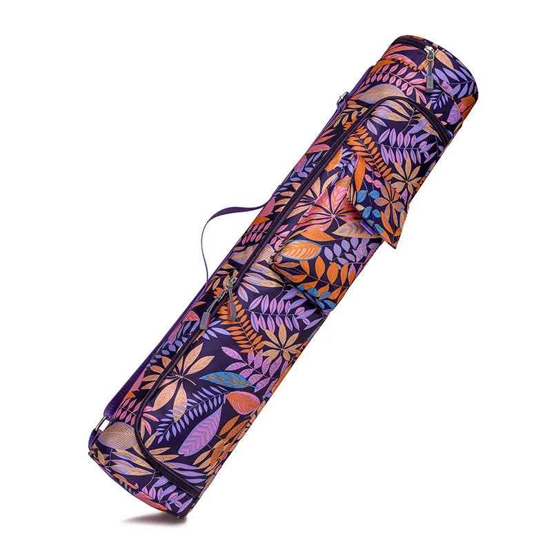 Waterproof Printed Yoga Mat Bag for Men & Women, Fitness Sports Backpack for 61-66cm Mats