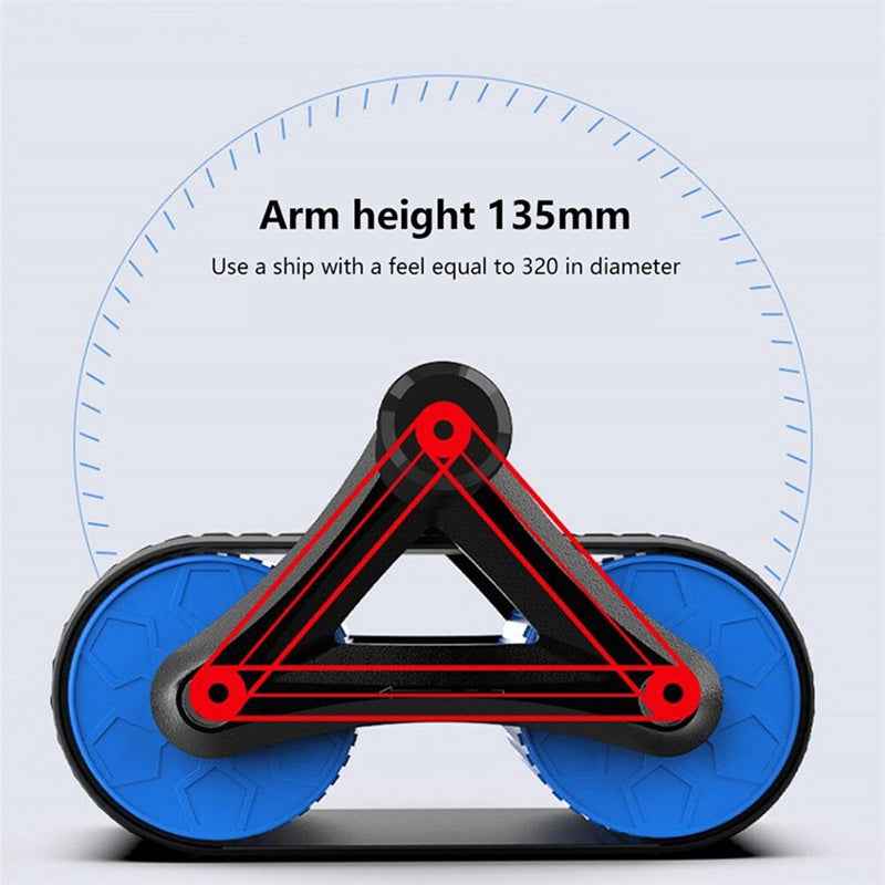 Double Wheel Ab Roller for Home Gym - Automatic Rebound Abdominal Workout Trainer for Men & Women