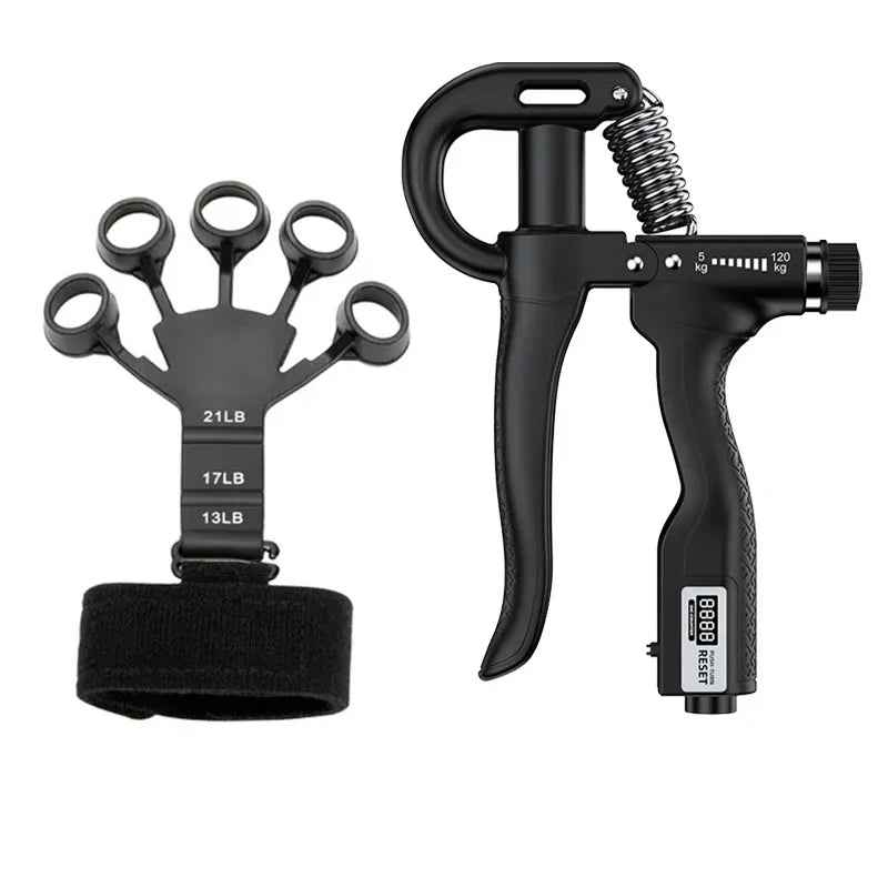 5-120Kg Adjustable Hand Grip Strengthener, Finger & Forearm Trainer for Fitness & Rehabilitation