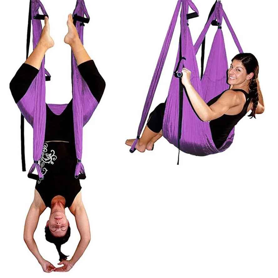 Anti-Gravity Yoga Hammock with Inversion Strap for Strength & Decompression