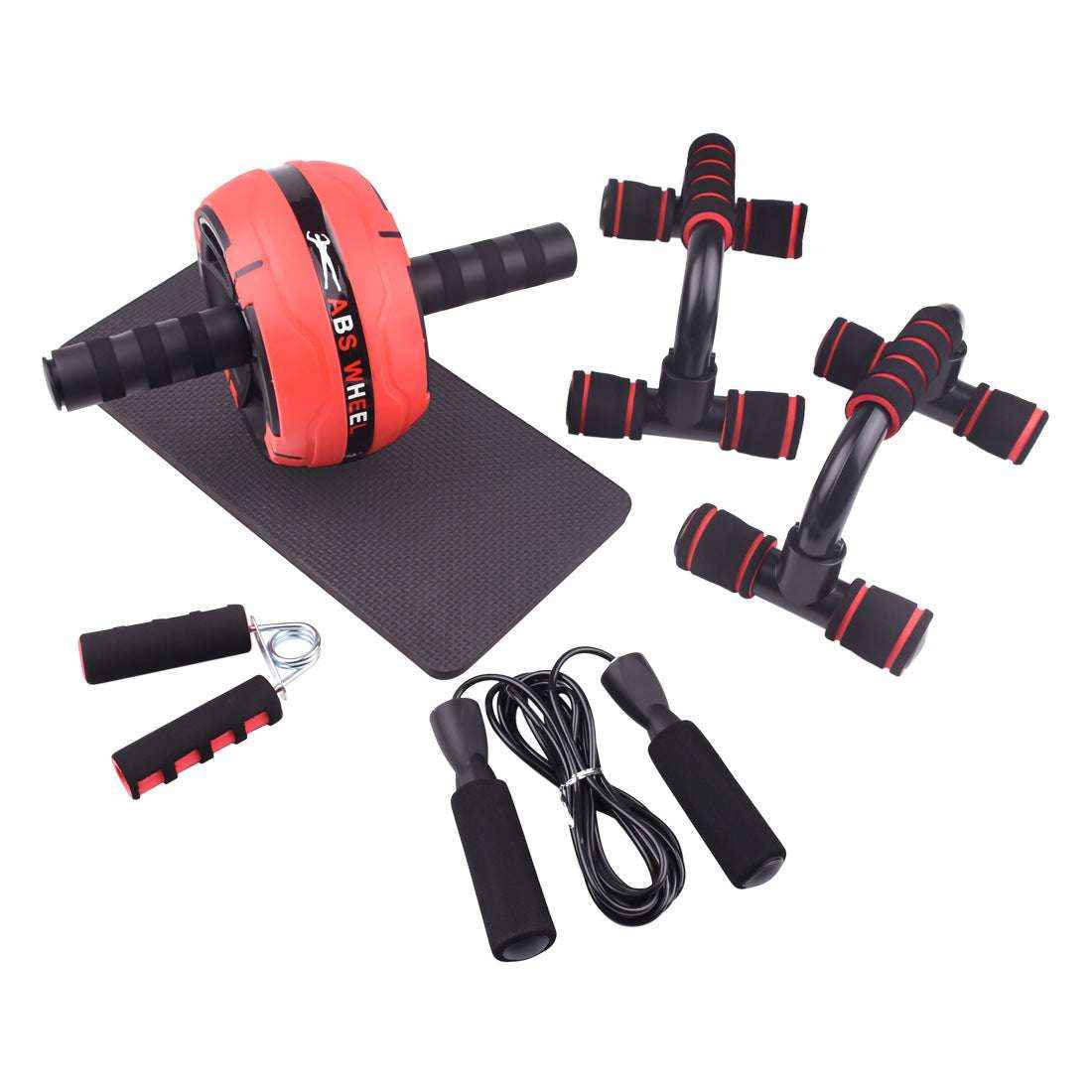 Resistance Bands Push-Up Bar & AB Power Trainer for Full Body Strength