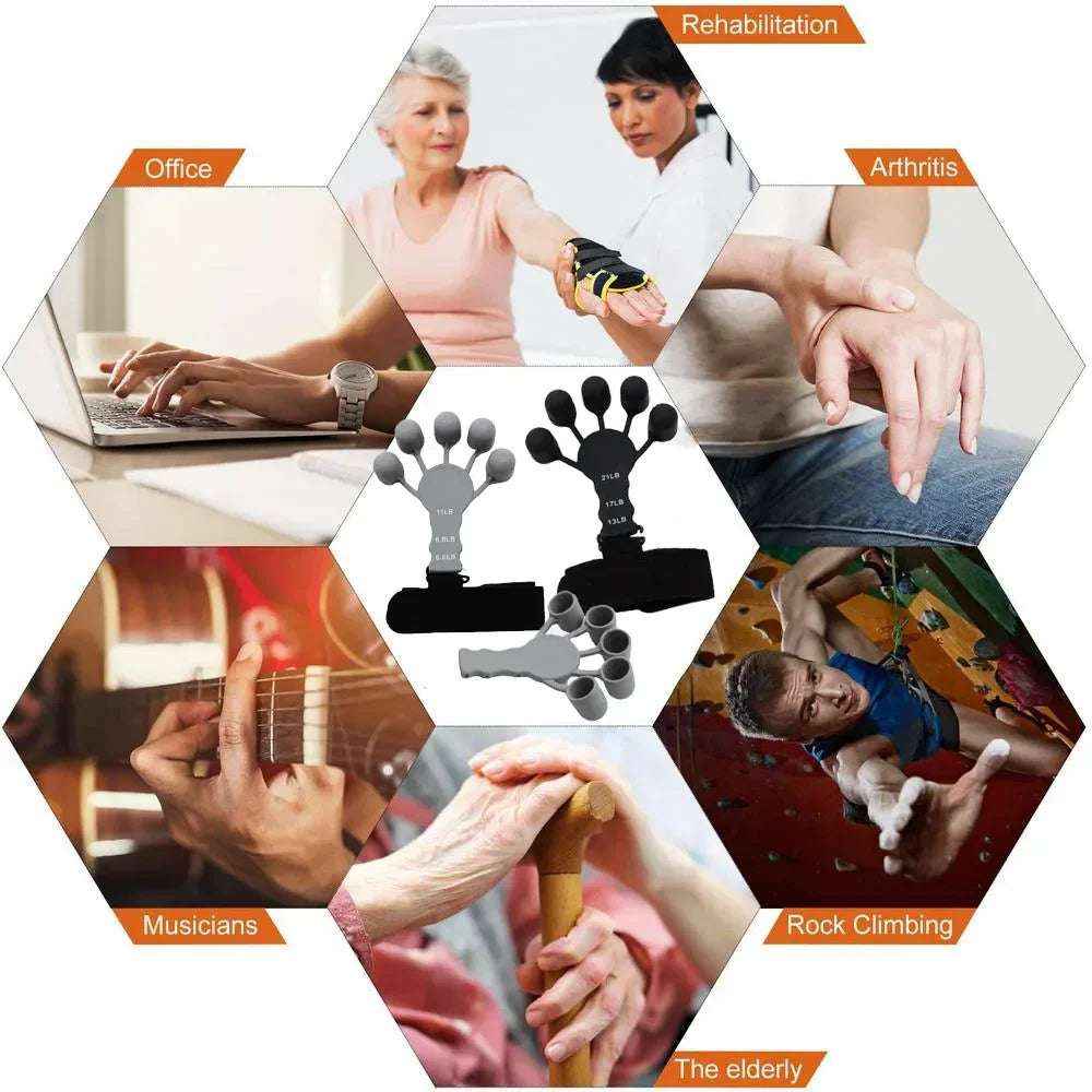 Finger Strengthener for Guitar - 6 Resistance Levels Finger Gripper for Rehab Training
