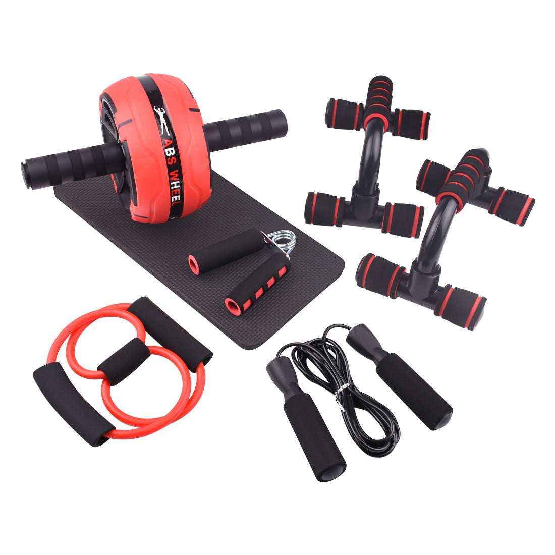 Resistance Bands Push-Up Bar & AB Power Trainer for Full Body Strength