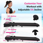 2-in-1 Folding Walking Pad Treadmill with Incline, 2.5HP Quiet Motor, 300 lbs Capacity, Remote & Armrest Control