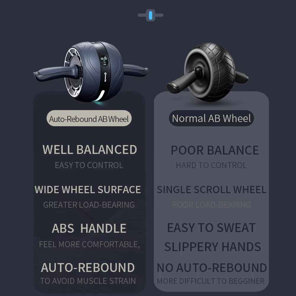 Fitness AB Roller Wheel with Smart Chip Display for Core & Abs Sculpting