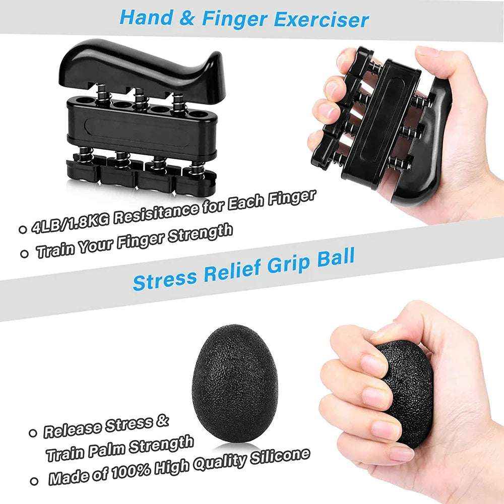 5-120Kg Adjustable Hand Grip Strengthener, Finger & Forearm Trainer for Fitness & Rehabilitation