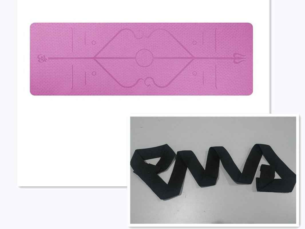 Waterproof Non-Slip TPE Yoga Mat with Position Lines for Beginners