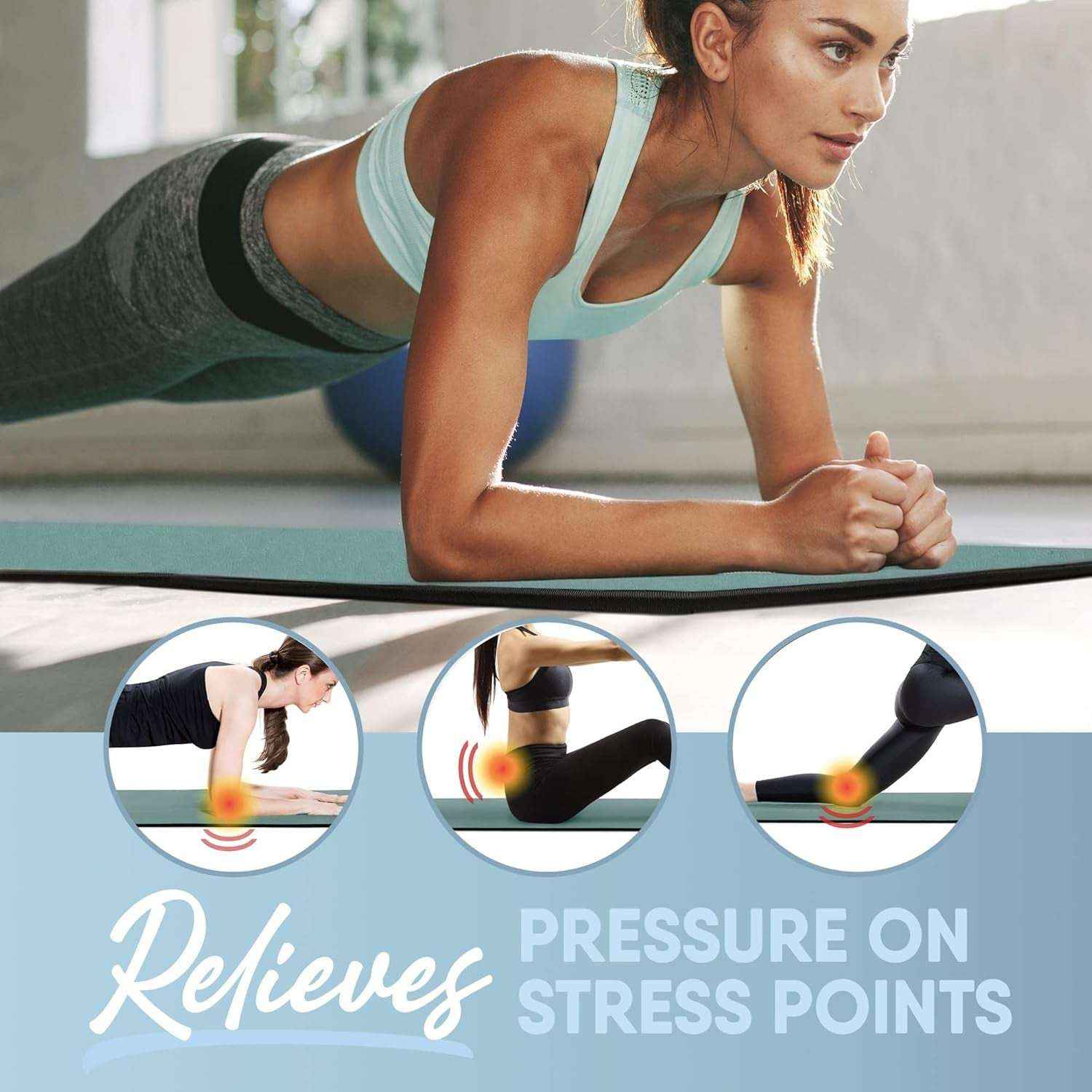 Deluxe Extra Thick Yoga Mat with Non-Slip Surface & Odor Neutralizing Charcoal