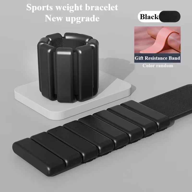 Adjustable Wrist & Ankle Weights Pair Silicone Bracelet for Yoga, Running & Gym