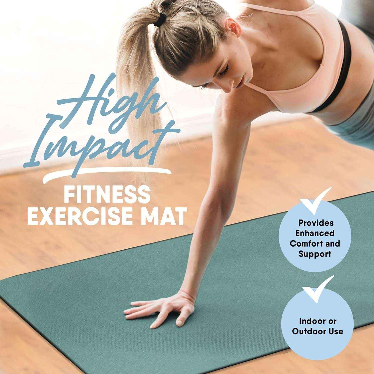 Deluxe Extra Thick Yoga Mat with Non-Slip Surface & Odor Neutralizing Charcoal