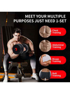 44LBS Adjustable Dumbbell & Barbell Weight Set for Home Gym, Non-Rolling Hexagonal Plates, Anti-Slip Grip