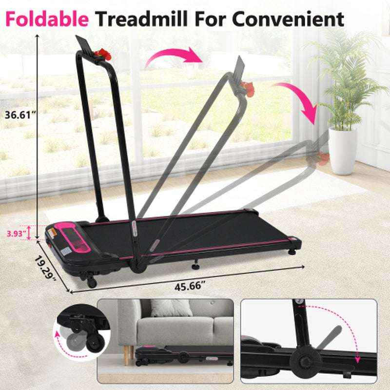 2-in-1 Folding Walking Pad Treadmill with Incline, 2.5HP Quiet Motor, 300 lbs Capacity, Remote & Armrest Control