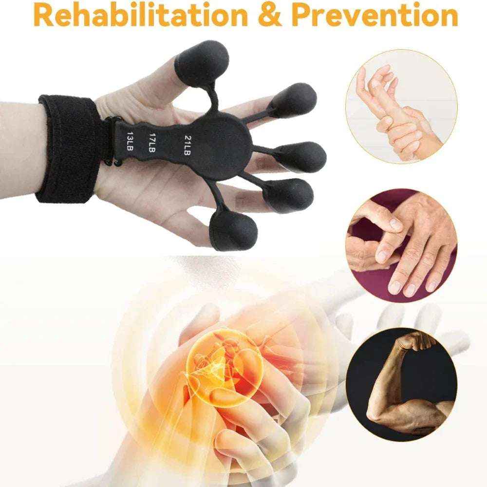 Finger Strengthener for Guitar - 6 Resistance Levels Finger Gripper for Rehab Training