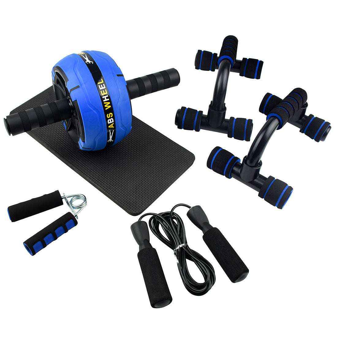 Resistance Bands Push-Up Bar & AB Power Trainer for Full Body Strength