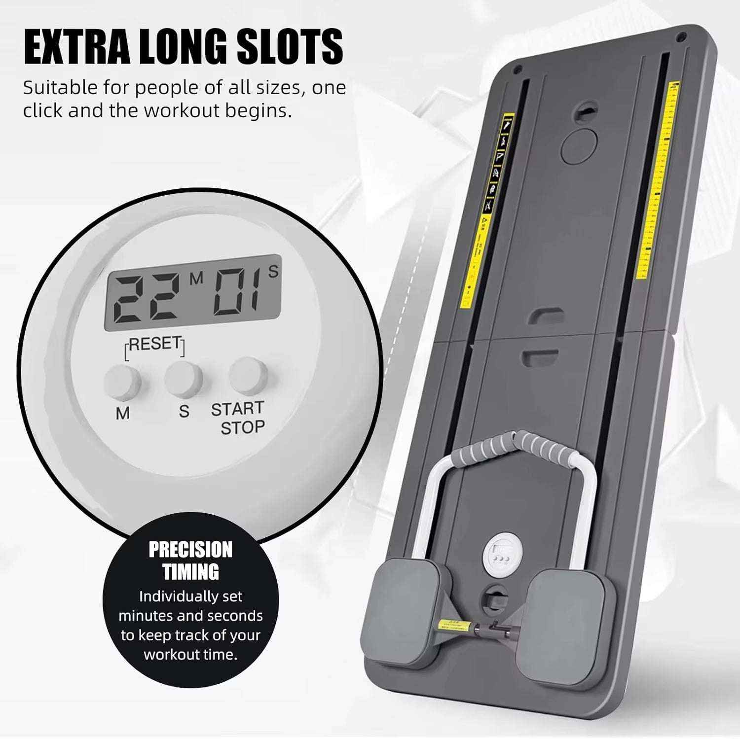 Multifunctional Pilates Board with Resistance Bands & Timer for Full-Body Home Workouts