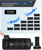 Adjustable Ankle Weights Pair 1-20 LBS Removable for Jogging & Strength Training