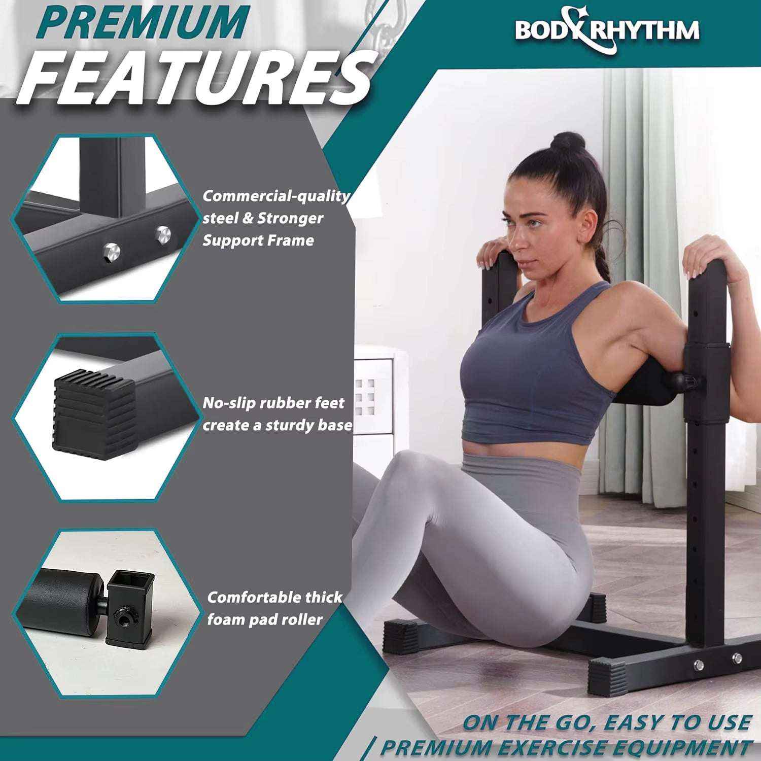 Adjustable Single Leg Squat Roller, Bulgarian Split Squat Stand for Home Gym Leg Strength Training